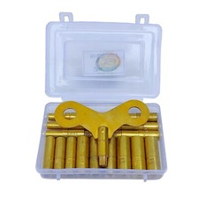 19 Piece Clock Winding Key Set - All Clock Key brass Set No. 000 to 15 Universal