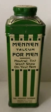 Antique Art Deco Mennen Talcum Powder After Bath Men￼ Natural Advertising TIN