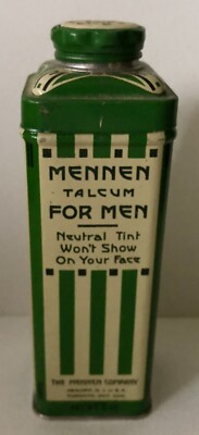 Antique Art Deco Mennen Talcum Powder After Bath Men￼ Natural Advertising  TIN