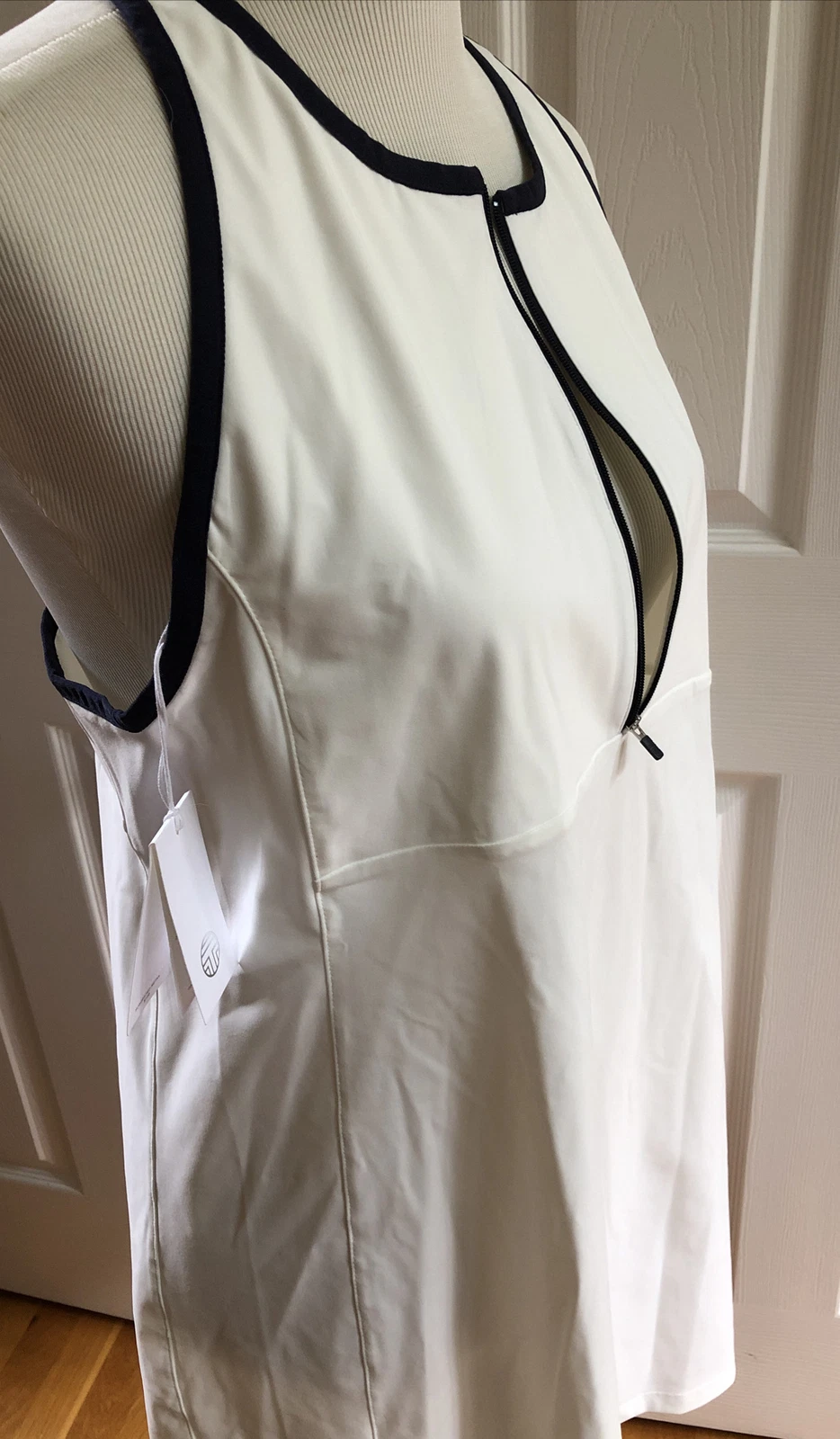 Abito Tory Burch Sport Quarter Zip Racerback A Line tempo libero tennis XL NUOVO CON ETICHETTE