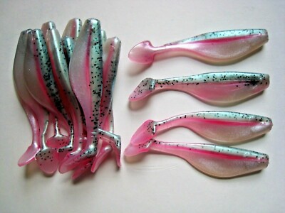 80 pack - 4'' Paddle Tail Shad - RAINBOW TROUT - Paddle Tail Swim Bait - USA