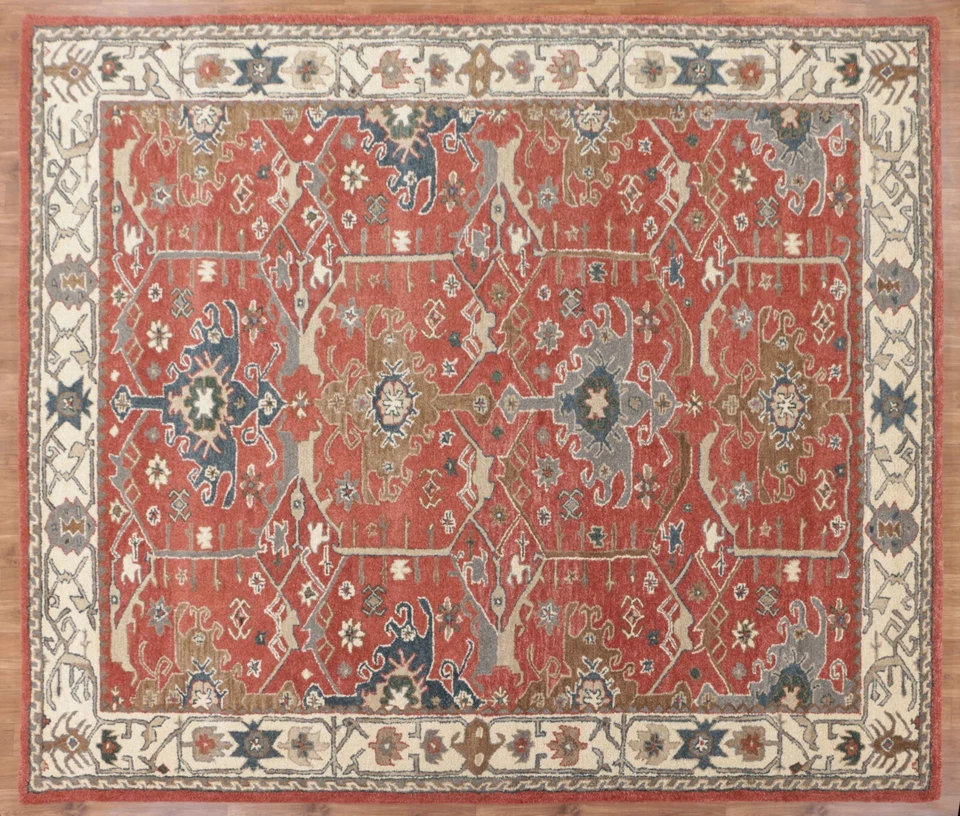 Channing Rojo Oriental Parsiano Mechón Hecho a Mano 100% Lana Sin Aranceles ni Derechos Foto 4 de 4