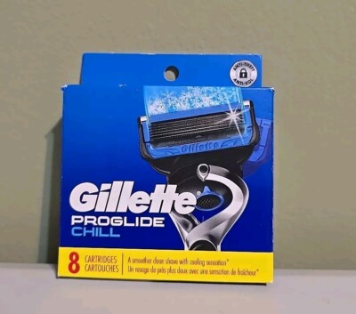 GILLETTE PROGLIDE *CHILL* 8-PACK CARTRIDGES-COOLS WHILE YOU SHAVE