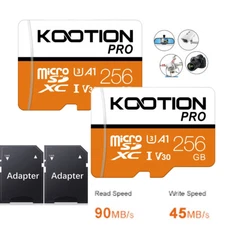 2 Pack 256GB Micro SD Card SDXC Memory Card U3 Class10 TF Card with Adapter