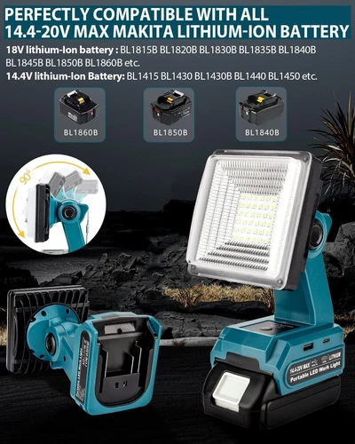 Akku LED Arbeitsleuchte für Makita für Bosch Akku Fluter Notlampe - Bild 2 von 27