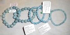 Natural Aquamarine Gemstone Round Bead Bracelet by Healing Light Stones 5.5-10mm