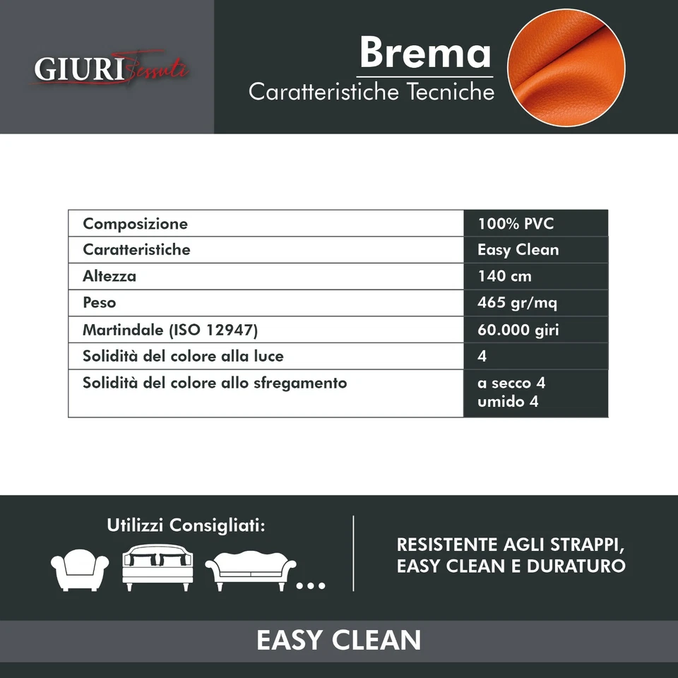 BREMA Similpelle - Skai Morbida Ecopelle Finta pelle - al MEZZO Metro - H.140cm - Immagine 3 di 4