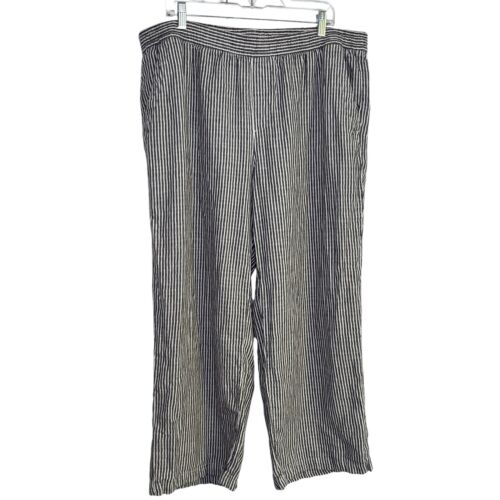 Old Navy Women Wide Leg Pull On Pants Size XL Cotton Linen Blend Beach Coastal