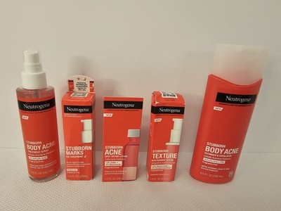 Neutrogena Stubborn Acne Treatment Bundle Spray Cleanser Serum Retinol Sulfur 5P