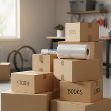 Clear Stretch Wrap 6" 1000' Plastic Wrap Roll for Moving Shipping Wrap,Industria