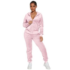 Piece Soft Velvet Hooded Outfits for Womens 2 Piece Velour Tracksuit, Longsle...