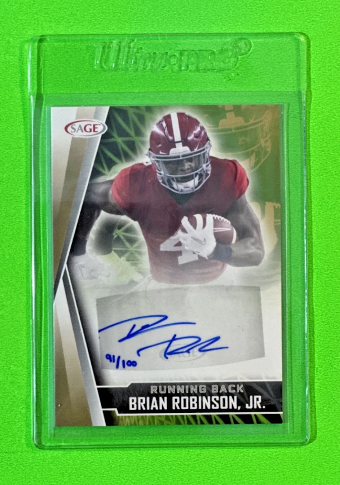 2022 SAGE GOLD AUTO BRIAN ROBINSON JR #A-BRJ ROLL TIDE/COMMANDERS RC AUTO 91/100 - Image 3 of 4