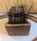 Wood Owl Crafted Coaster Set Of Six With Holder MCM Owl Cabin Collectible Decor  — photo 6