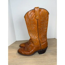 Dan Post Embroidered Cowboy Boots Men’s Size 5 Brown Leather Western