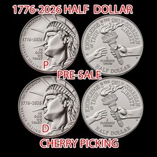 1776 2026 P D LIBERTY HALF DOLLAR Semi-quincentennial (2 coin set) PRESALE