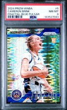 2024 CAMERON BRINK PSA 9 PANINI PRIZM WNBA FRACTAL BLUE PULSAR ROOKIE #'d /199 