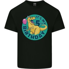 T-Shirt Per Bambini Compleanno Di 5 Anni T-Rex Dinosaurio