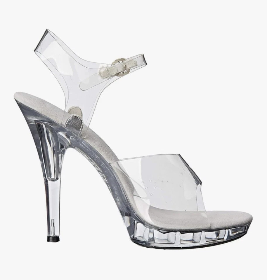 Sandalia transparente de tacón Ellie M-Brook de 5" talla 7, precio de venta sugerido por el fabricante 80 USD Foto 2 de 4