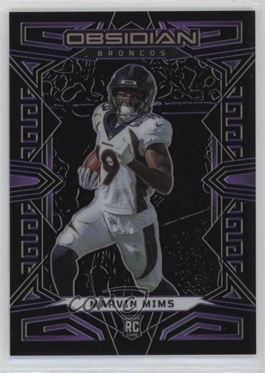 2023 Panini Obsidian Purple Electric Etch 10/75 Marvin Mims #126 Rookie RC 7ba