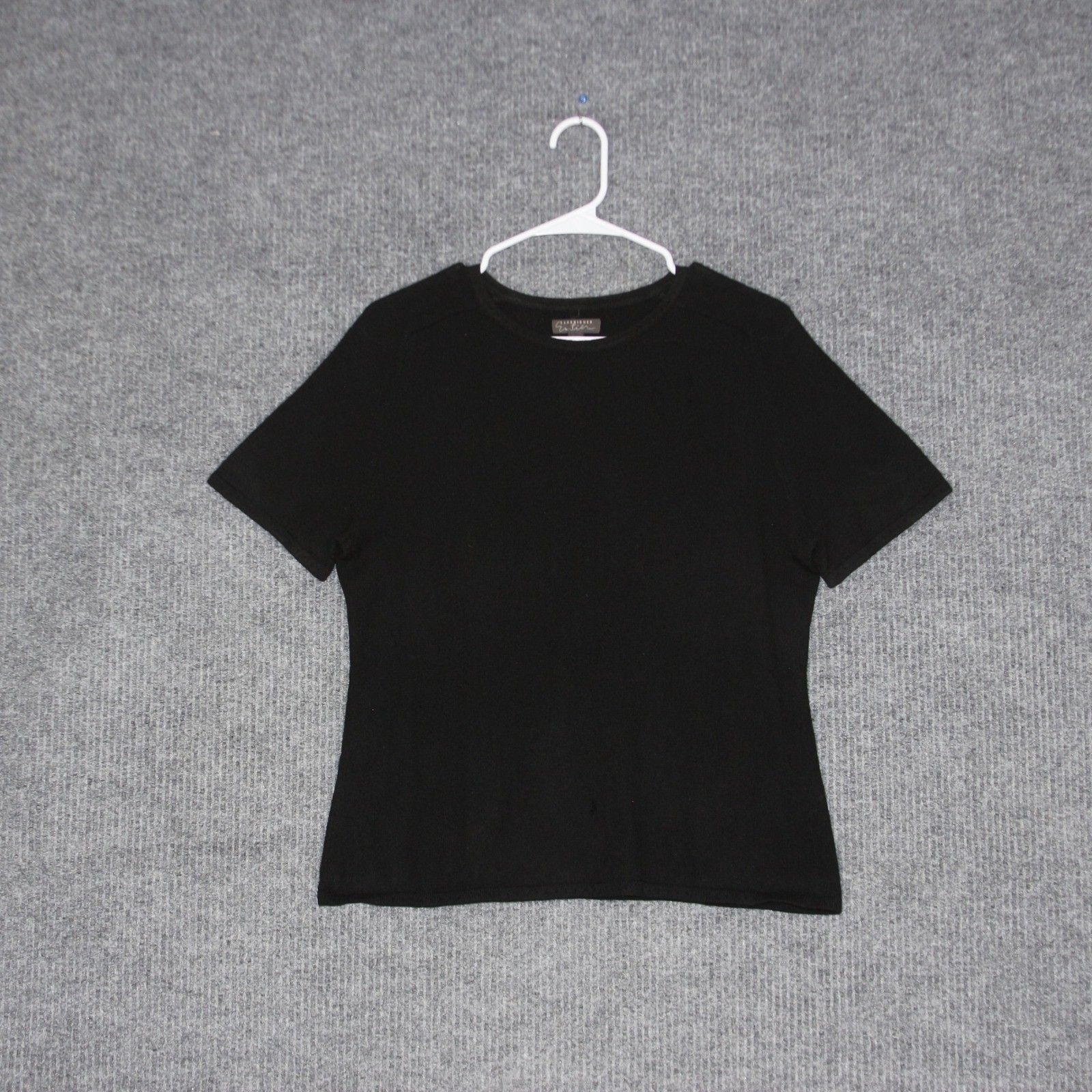 Classiques Entier Womens Black 100% Cashmere Short Sleeve Sweater Top Size L