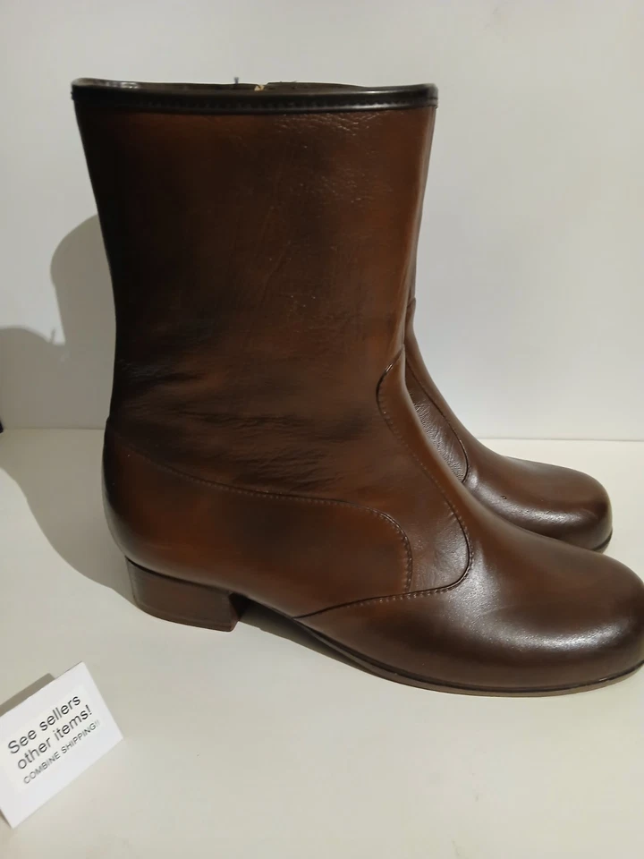 De Colección Botas de Lluvia Sherpa Forradas Tacón Apilado Cremallera Lateral Para Mujer Talla 10M Hechas en EE. UU. Foto 3 de 4