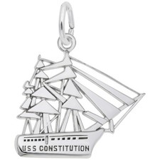 USS Constitution Charm - Metal - Sterling Silver