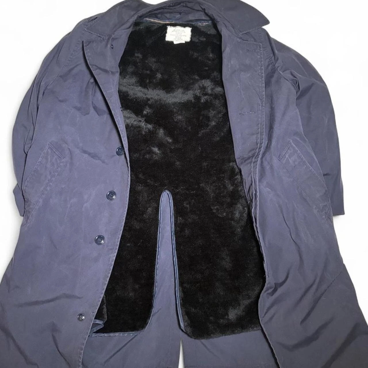 Vintage 1980's U.S. Air Force all-weather military overcoat Navy - product detail image 3