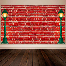 Red Brick Wall Backdrop 72.8x43.3 in Photo Booth Birthday Party Decor Banner Set