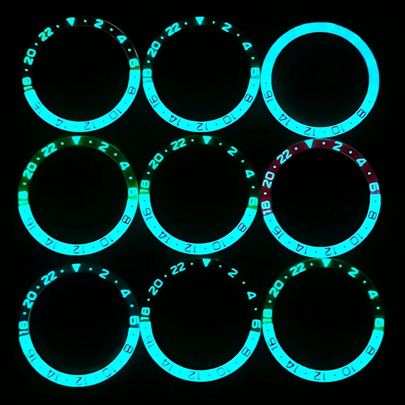 38mm x 31.5mm Blue Luminous Resin Bezel Insert For SKX007 SKX009 SRPD NH35 NH36