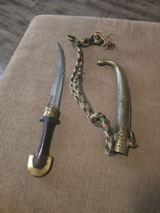 Middle Eastern antique steel dagger with brass/copper early 1900s