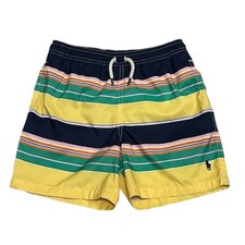 Polo Ralph Lauren Traveler Striped Swim Trunk Icon Logo Boys Size 7