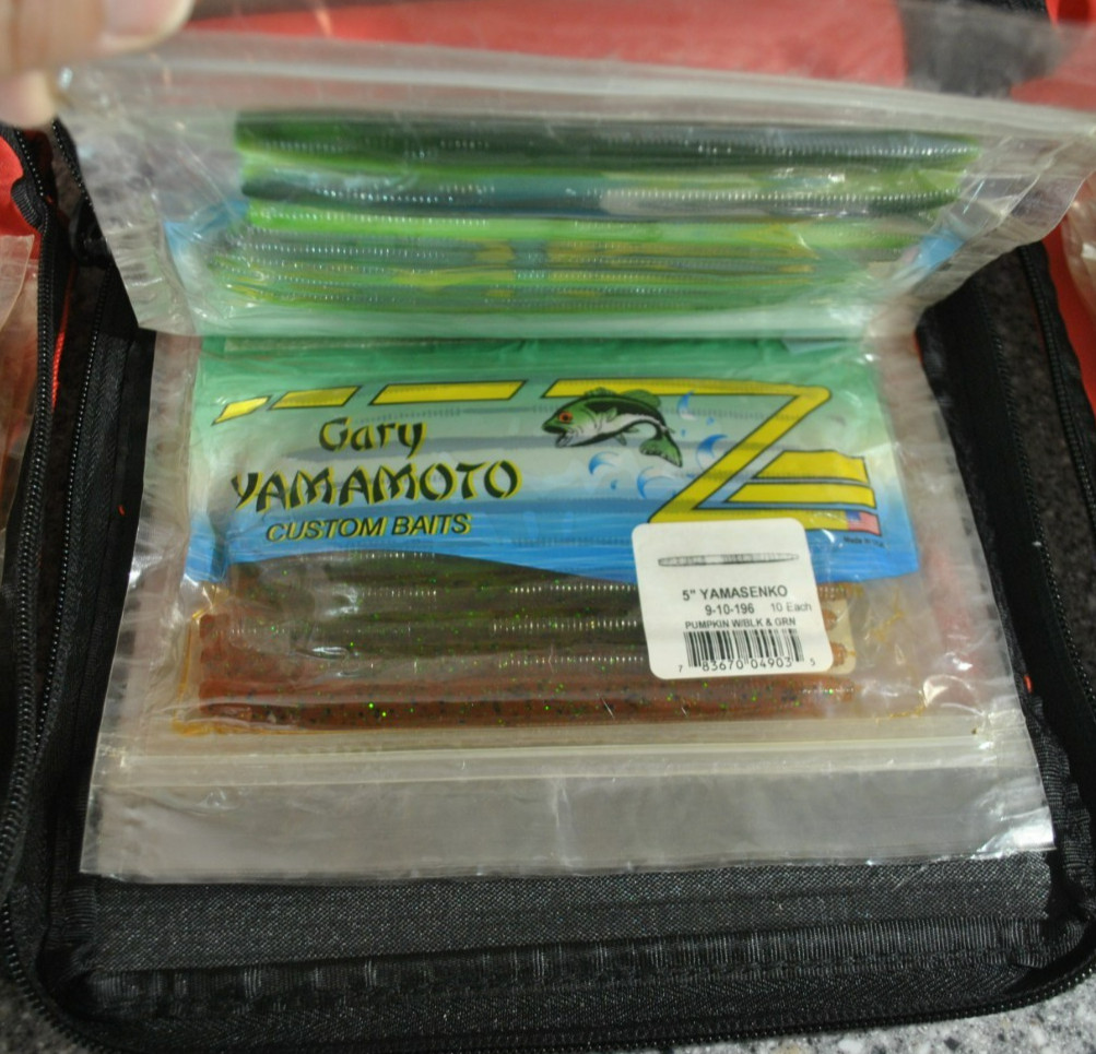 3-Red Tackle Logic Fishing Tackle Soft Bait Binder Organizer w/Worms MUST SEE!