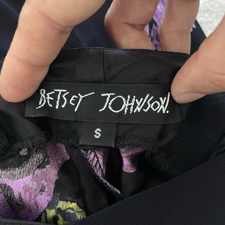 Vintage Betsy Johnson Womens Y2k 90s Floral Maxi Slip Dress Size S Black Fairy - Image 2 of 4