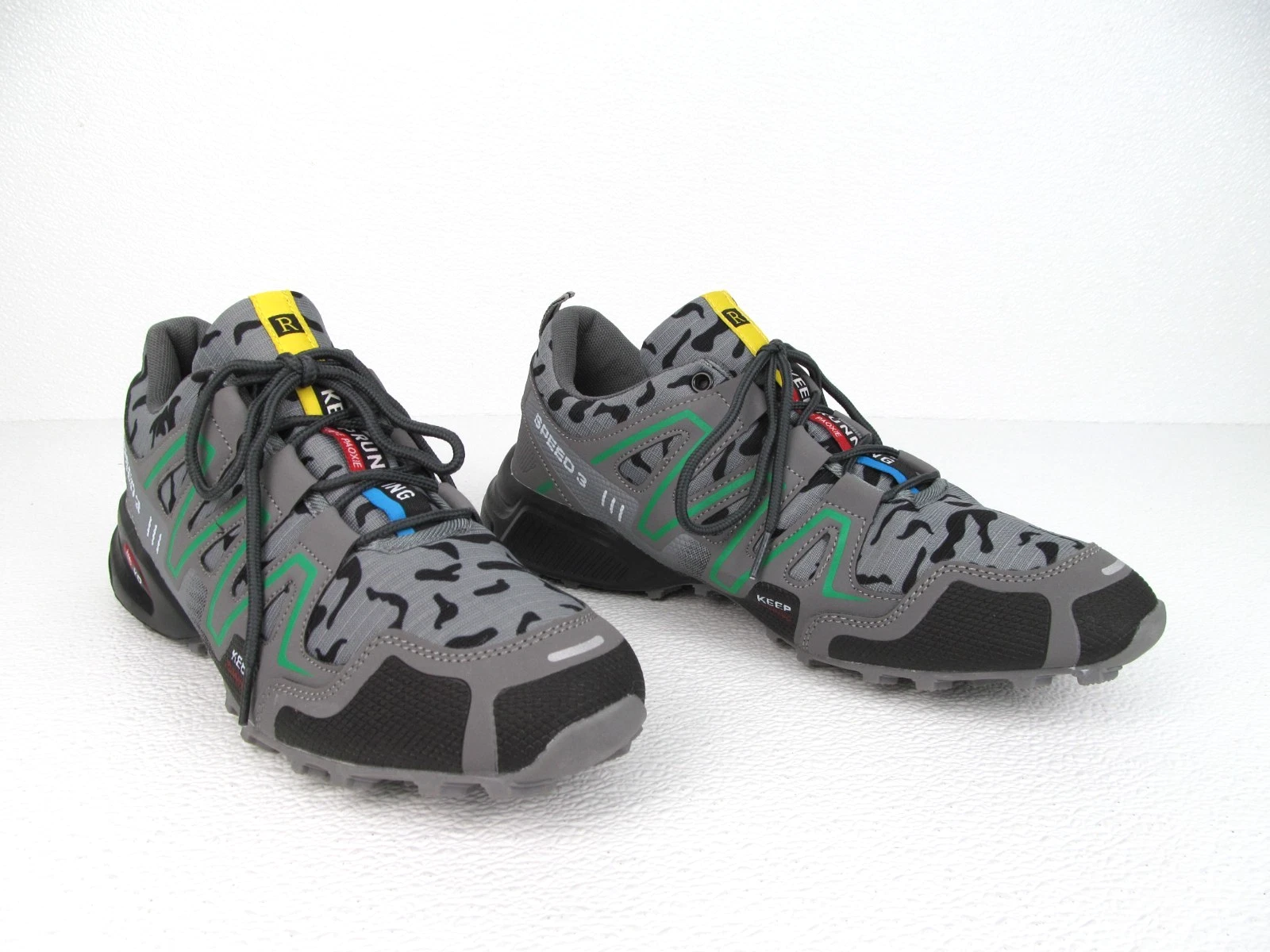Keep Running Yueye Paoxie Trail Shoes Gray Camo Speed 3 KR EU 44 Mens 10-10.5