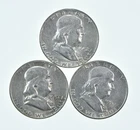 Higher Grade - 1957 1952 1950 Franklin Half Dollar 90% SIlver Lot *123