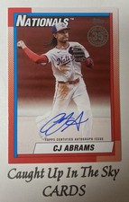 2025 Topps Series 1 CJ Abrams “1990  Topps” Red On Card Auto #2/5 Nationals