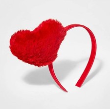 Red Heart Headband Furry Plush Red Heart Costume Accessories Valentines NEW