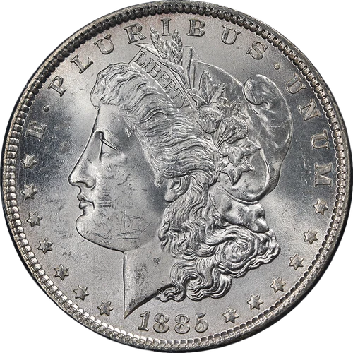 1885-P Morgan Silver Dollar Rattler Holder PCGS MS61 Great Eye Appeal