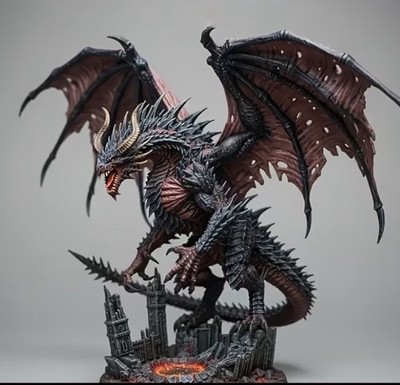 Obsidian-Wut-Dämonen Drache Model Spiel Drachenfigur Unbemalt Fantasy Tabletop 