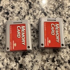 2- Performance Memory Card Gray Red P-302E P-302W for Nintendo 64