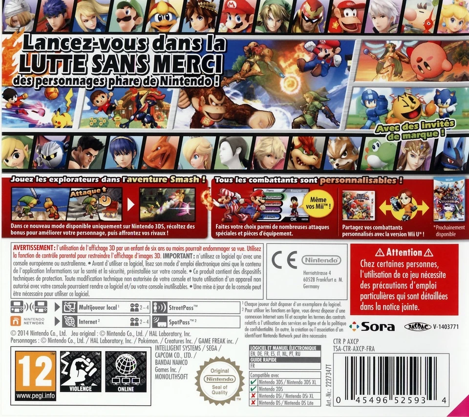 Super Smash Bros. 3DS NINTENDO 3DS EUROPE VERSION, photo 2 sur 3