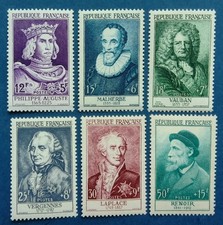 France neufs, n°1027 à 1032, série personnages célèbres 1955