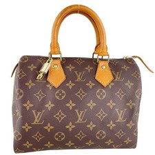 Borsa a mano Louis Vuitton Monogram Speedy 25 in pelle e tessuto marrone 4188