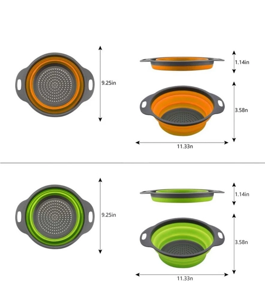 Juego de colador plegable de 3-2 piezas 4 cuartos y 1 pieza 6 cuartos sobre el fregadero Foto 2 de 4