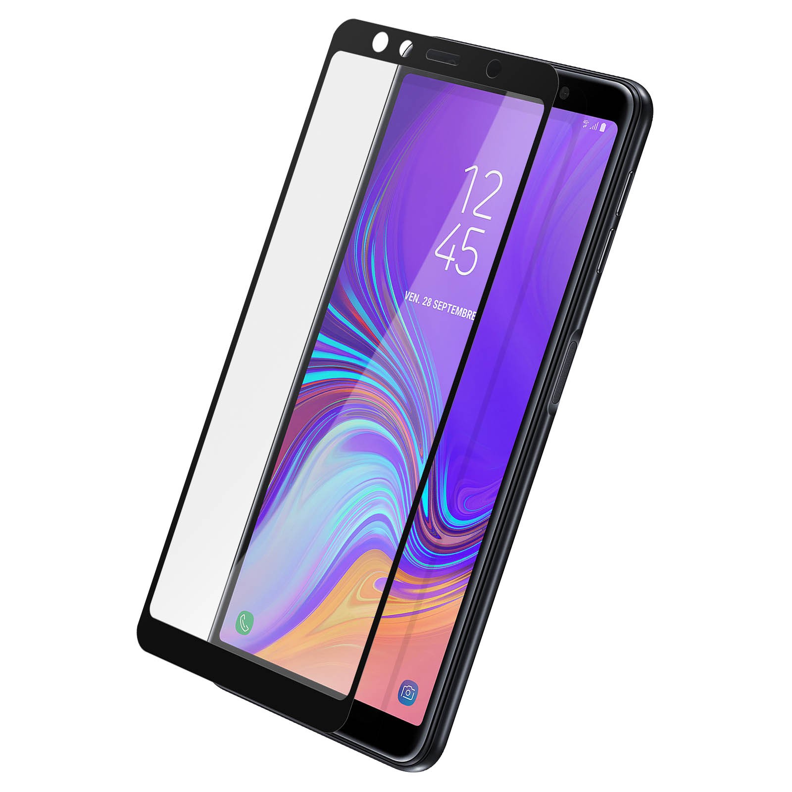 Film Vitre d'écran 9H Galaxy A7 2018 anti rayures verre trempé ultra clair