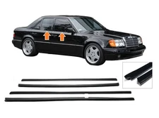 Mercedes W124 Door window outer scraper rubber seals 4 Pieces set