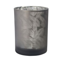 Windlicht Kerzenglas Teelichthalter Teelichtglas Glas ÜBertopf Grau Silber 10Cm