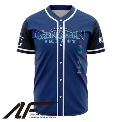Seven Elements Baseball Jersey | Genshin Impact Anime Jersey
