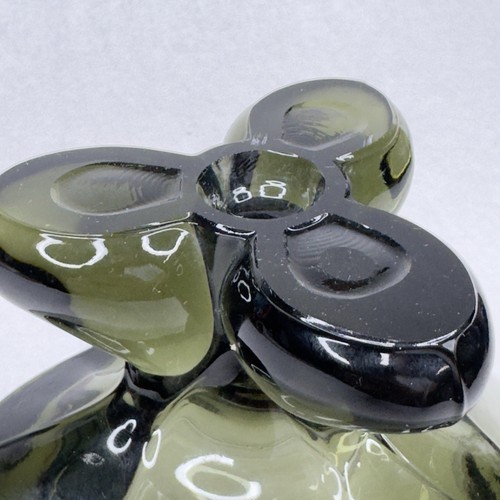 Viking Glass Three Foot Charcoal Gray Glass Footed Bowl 8” - Bild 9 von 11
