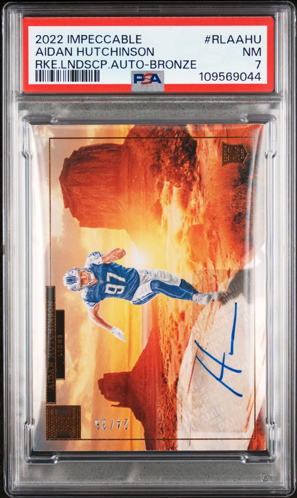 Aidan Hutchinson Panini Impeccable Rookie Landscape Autographs #RLAAHU Bronze